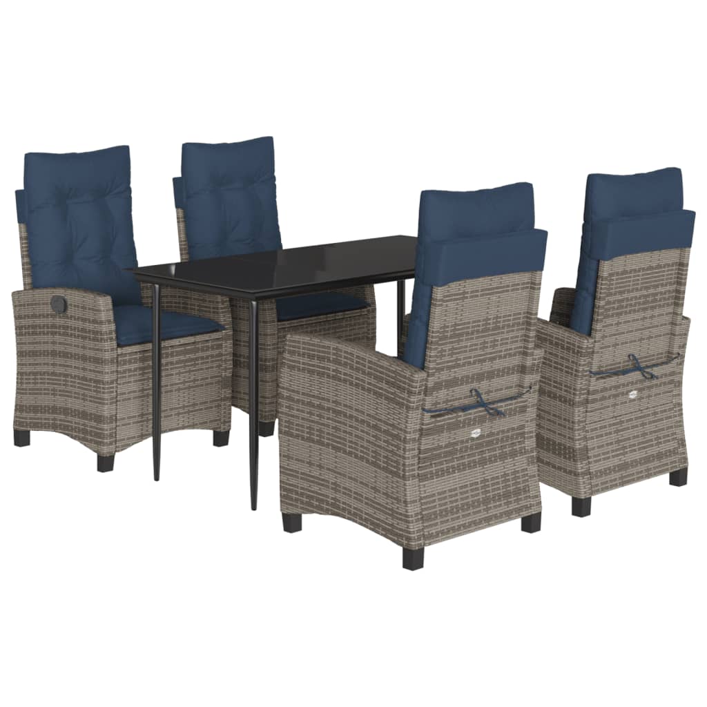 Garden Dining Set Grey, Black, Navy Blue