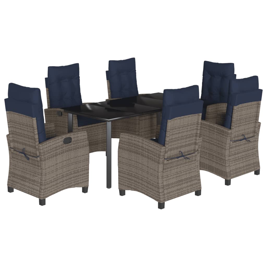 Garden Dining Set Grey, Black, Navy Blue
