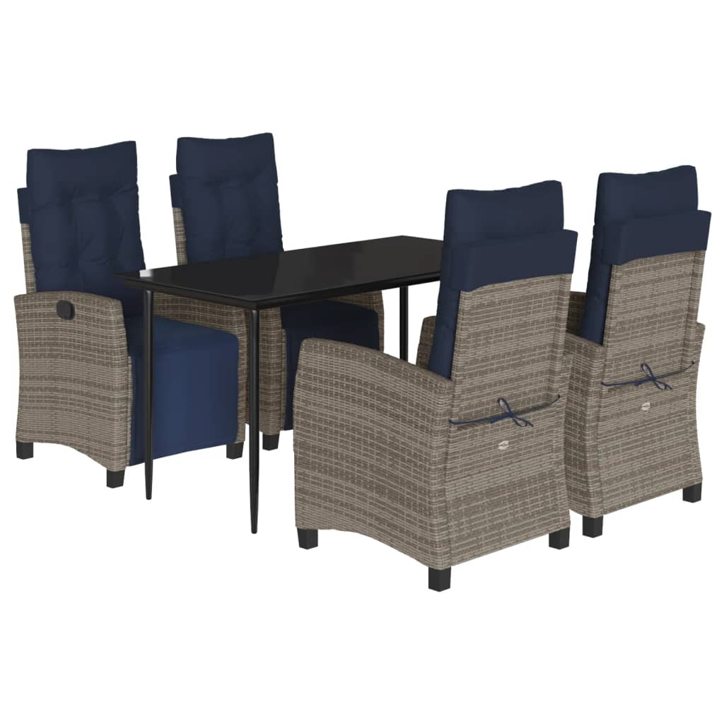 Garden Dining Set Grey, Black, Navy Blue