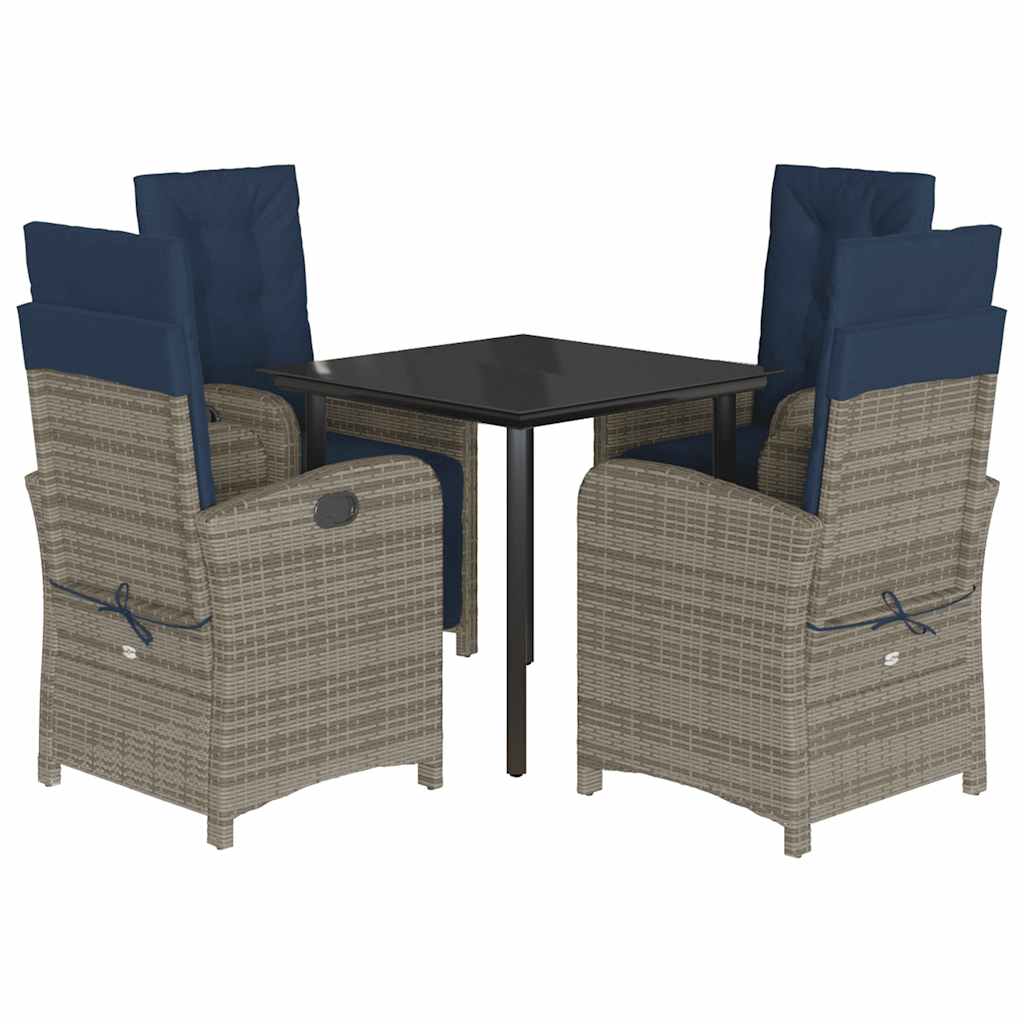 Garden Dining Set Grey, Black, Navy Blue