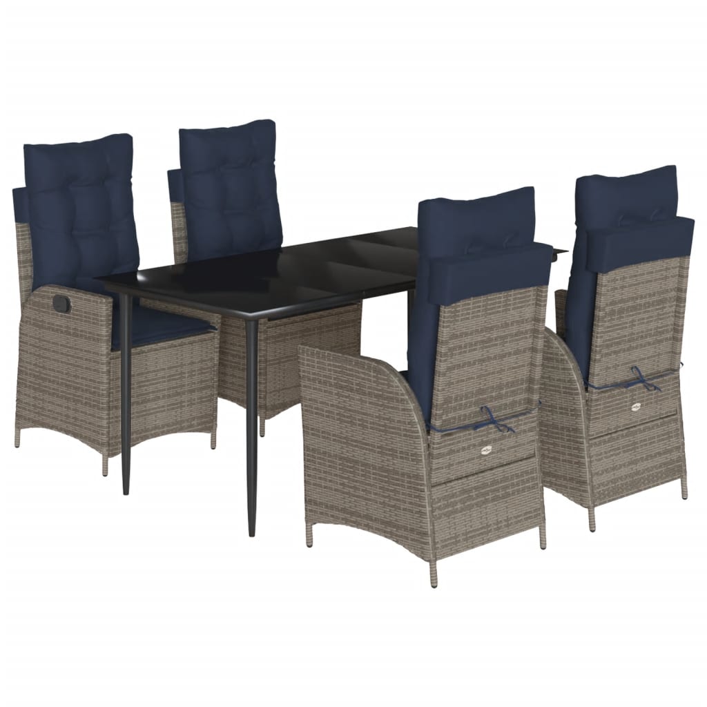 Garden Dining Set Grey, Black, Navy Blue