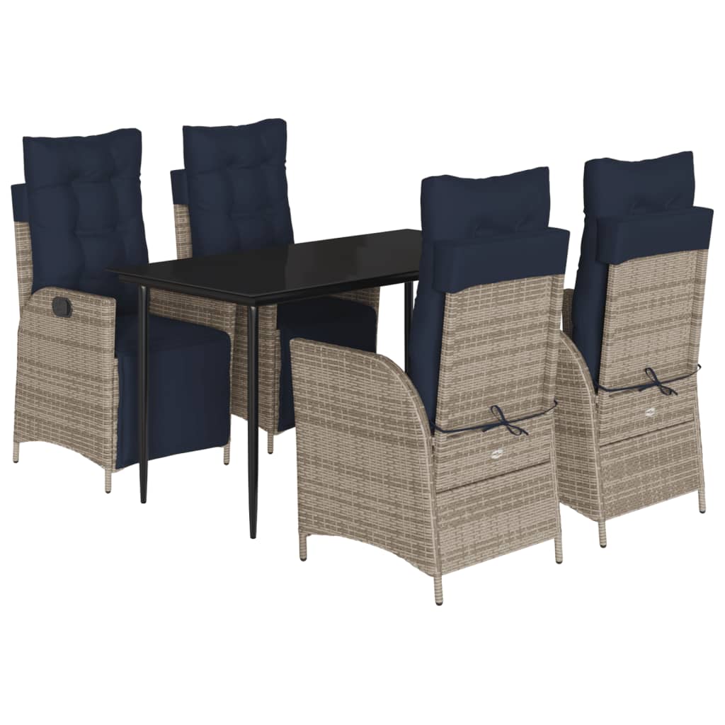 Garden Dining Set Grey, Black, Navy