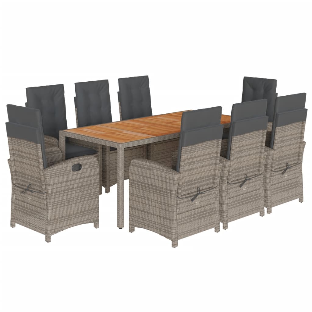 Garden Dining Set Grey, Brown, Dark Grey