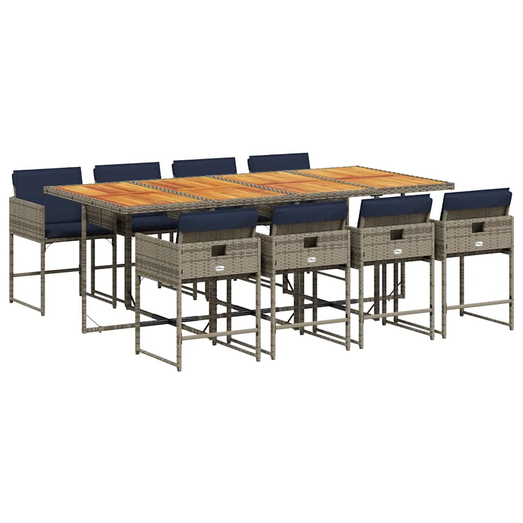 Garden Dining Set Grey, Brown, Navy Blue