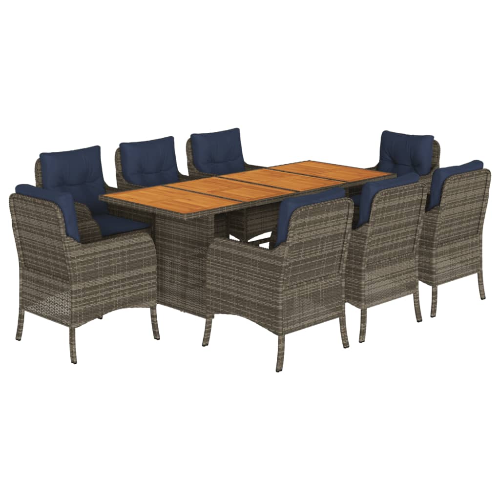 Garden Dining Set Grey, Brown, Navy Blue