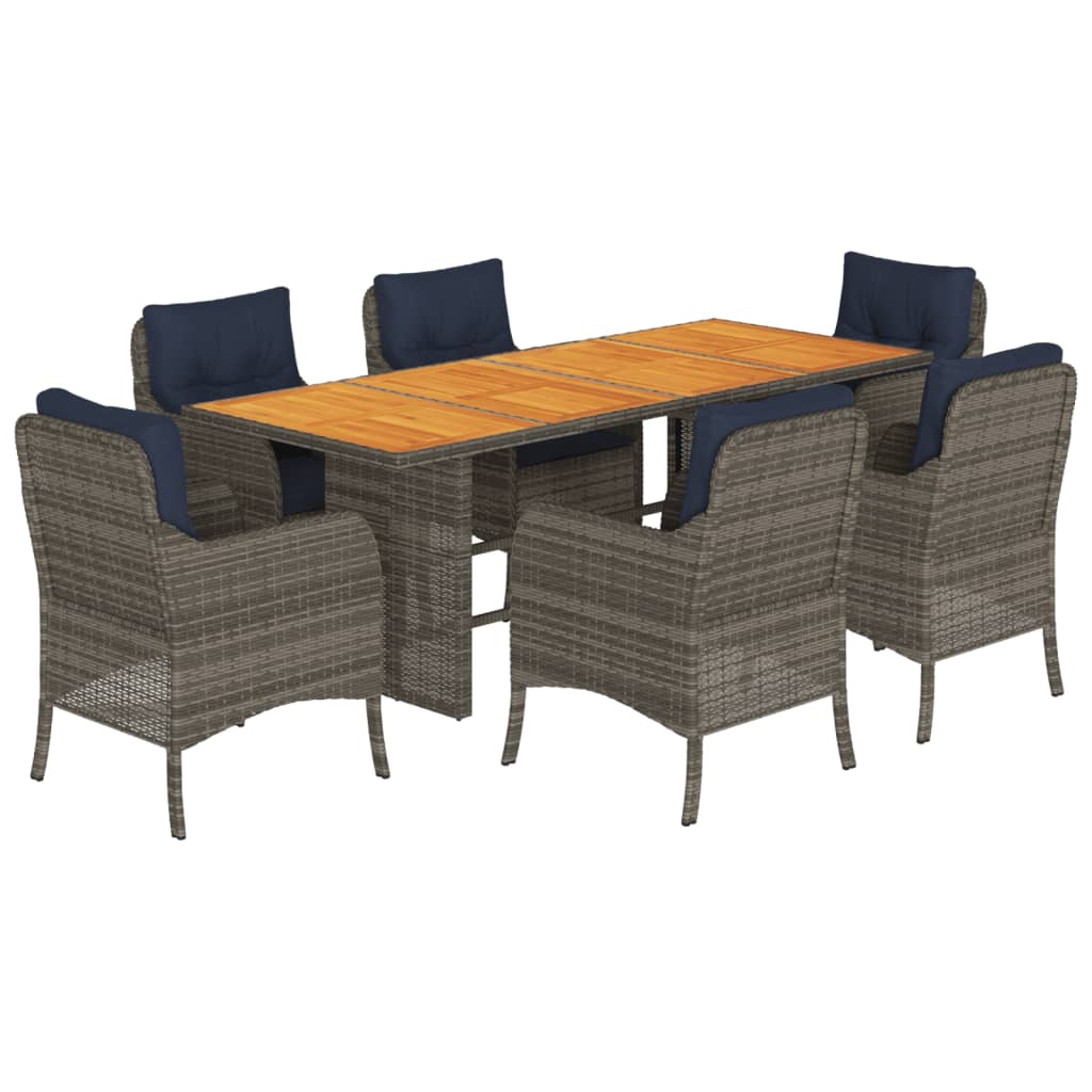 Garden Dining Set Grey, Brown, Navy Blue