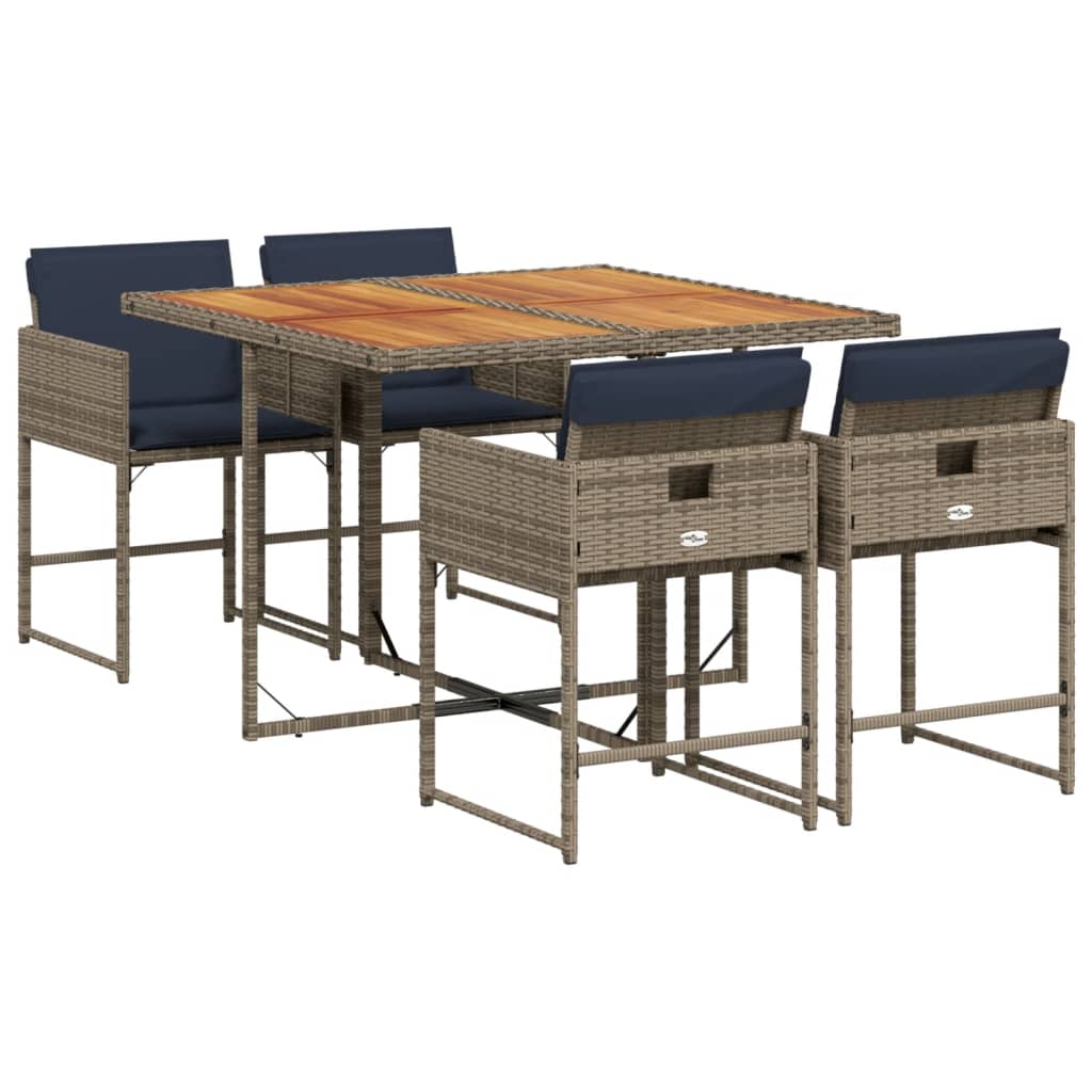 Garden Dining Set Grey, Brown, Navy Blue