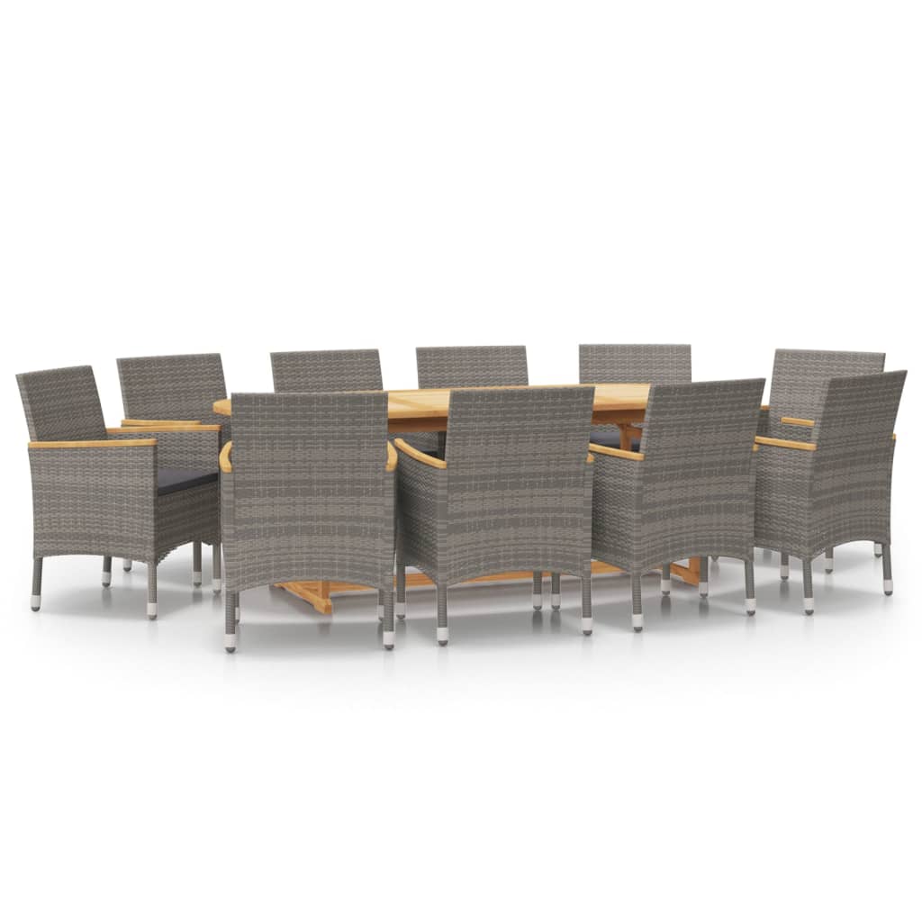 Garden Dining Set Grey, Dark grey