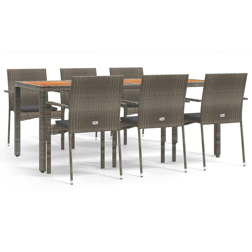 Garden Dining Set Grey, Dark grey