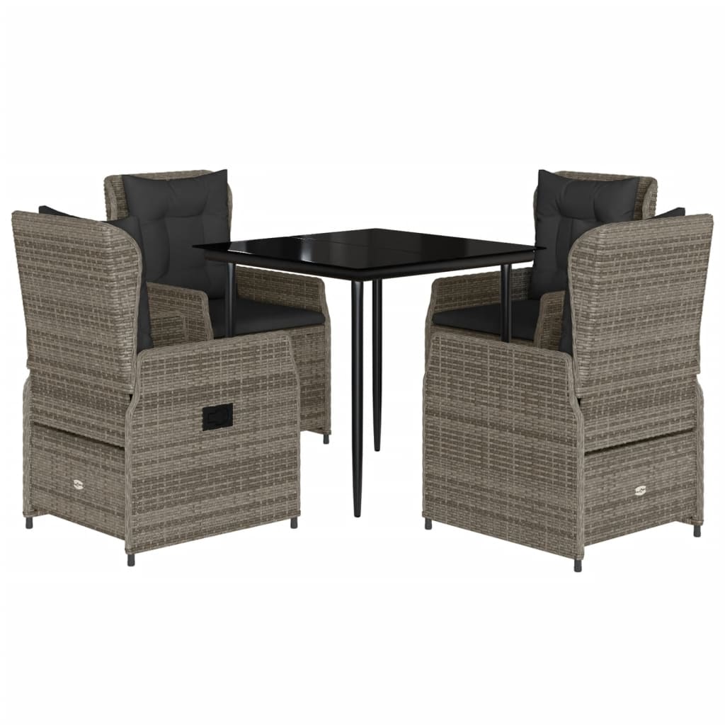 Garden Dining Set Grey, Dark Grey, Black
