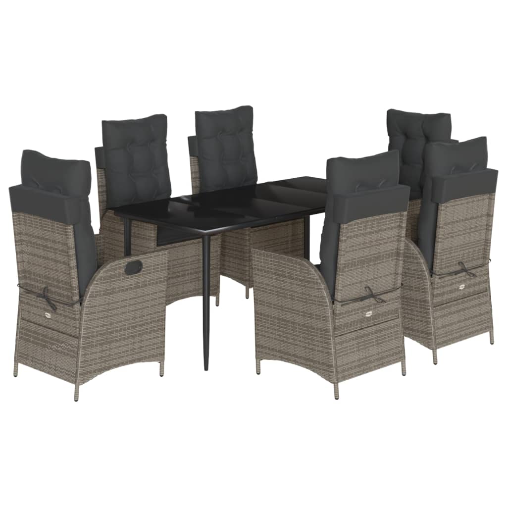 Garden Dining Set Grey, Dark grey, Black