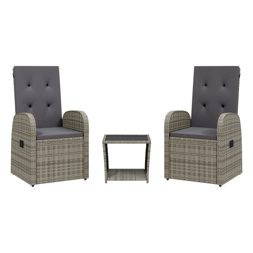 Garden Dining Set Grey, Dark Grey, Black