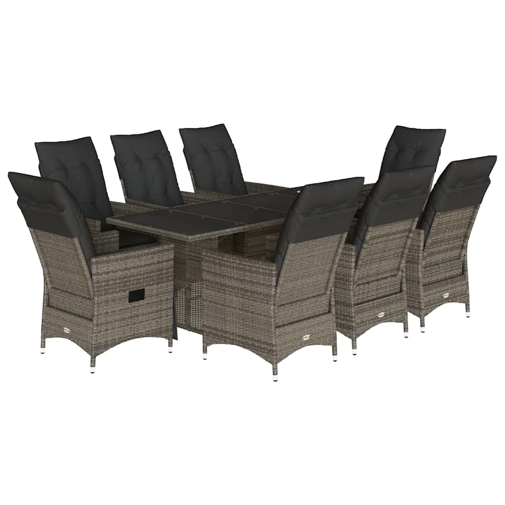 Garden Dining Set Grey, Dark grey, Brown