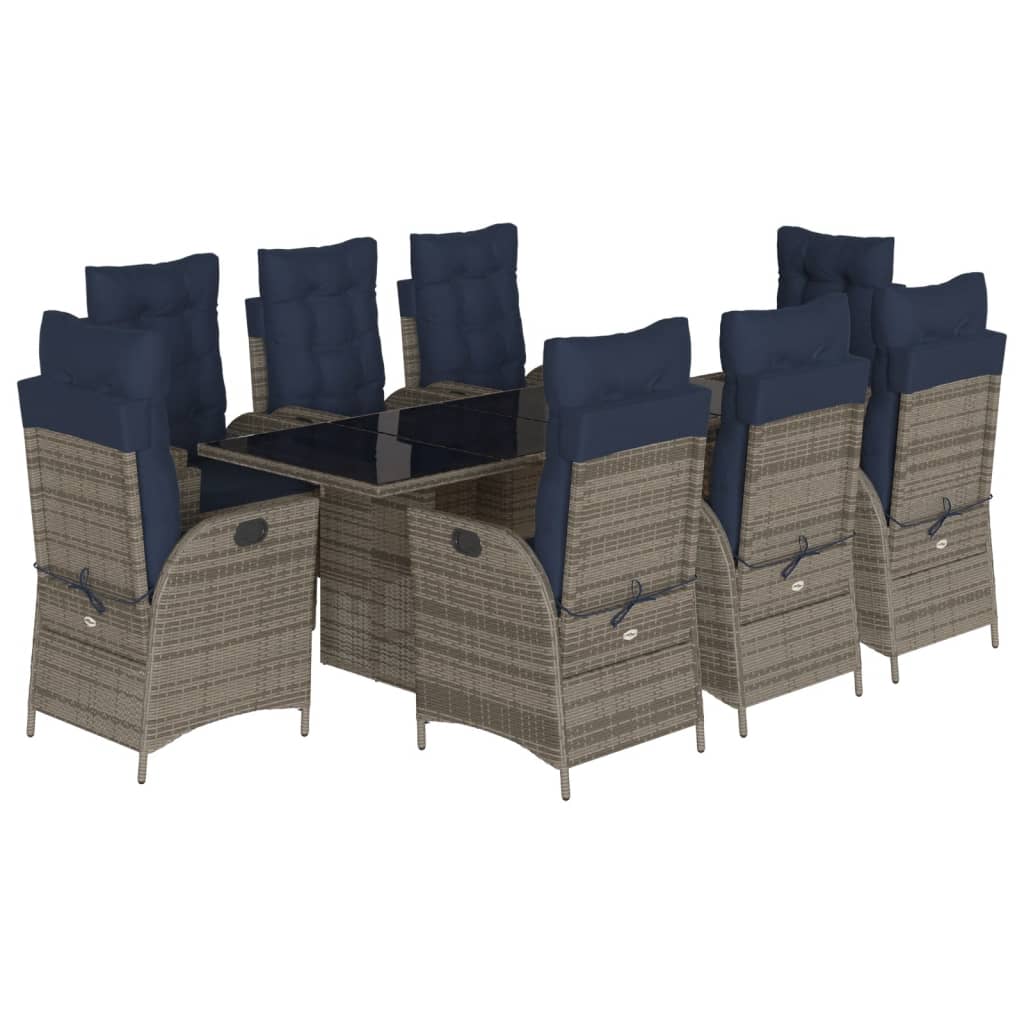 Garden Dining Set Grey, Navy blue