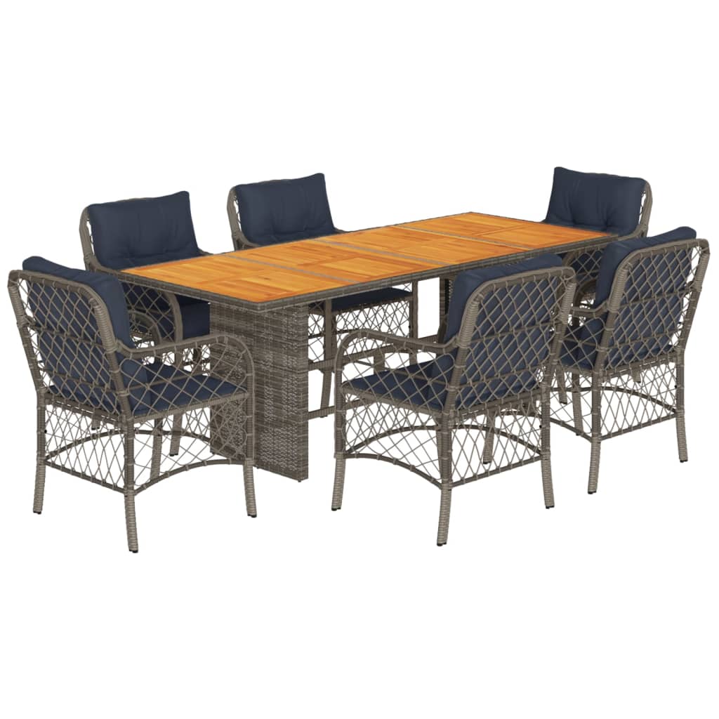 Garden Dining Set Grey, Navy Blue