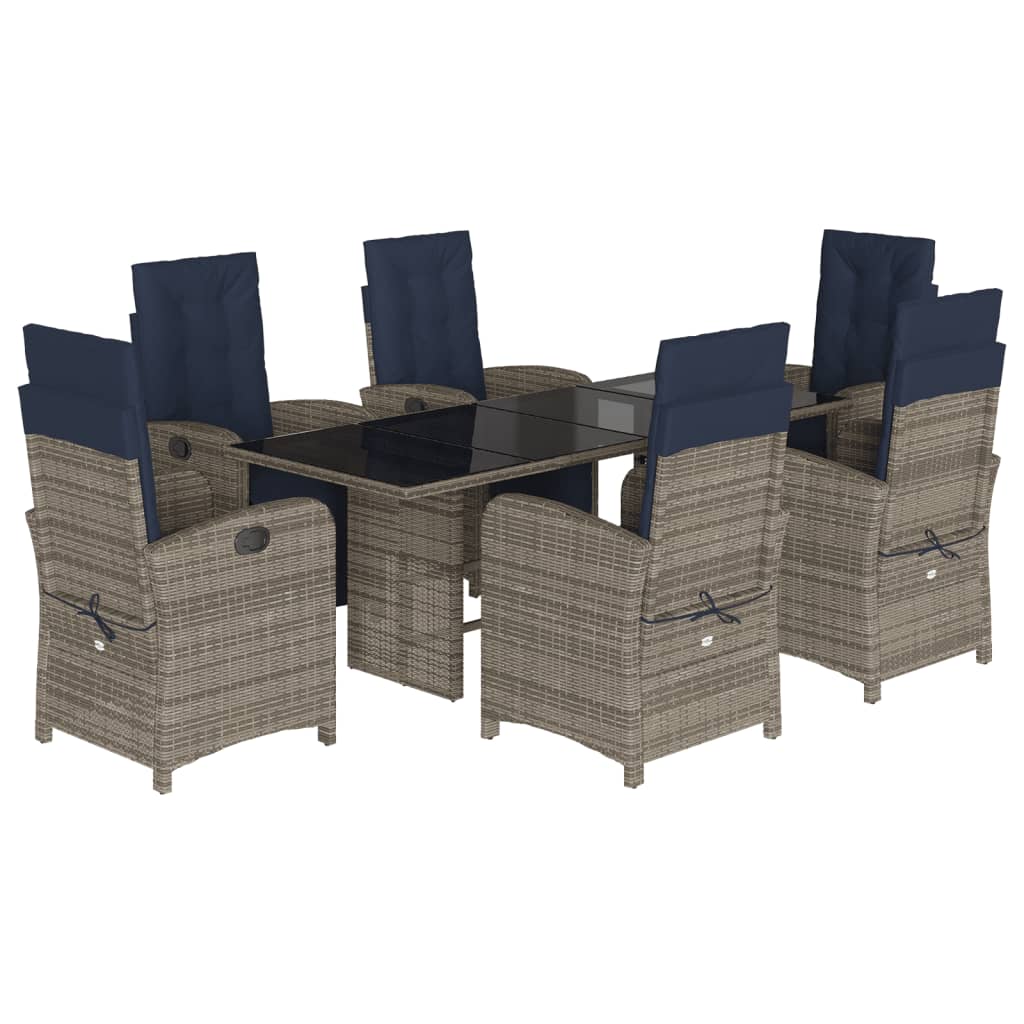 Garden Dining Set Grey, Navy Blue