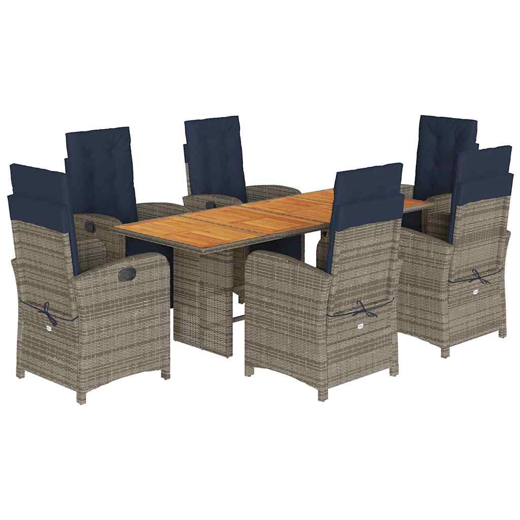 Garden Dining Set Grey, Navy Blue