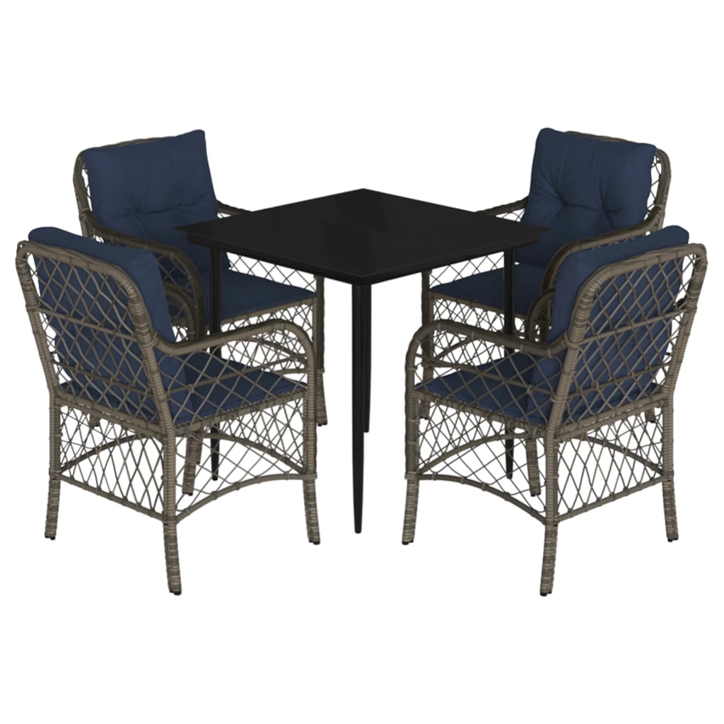 Garden Dining Set Grey, Navy blue, Black
