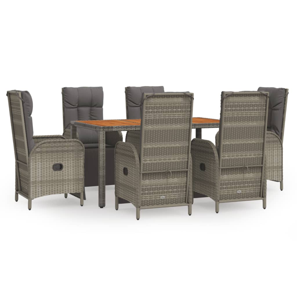 Garden Dining Set Grey PE rattan Medium Garden Dining Set