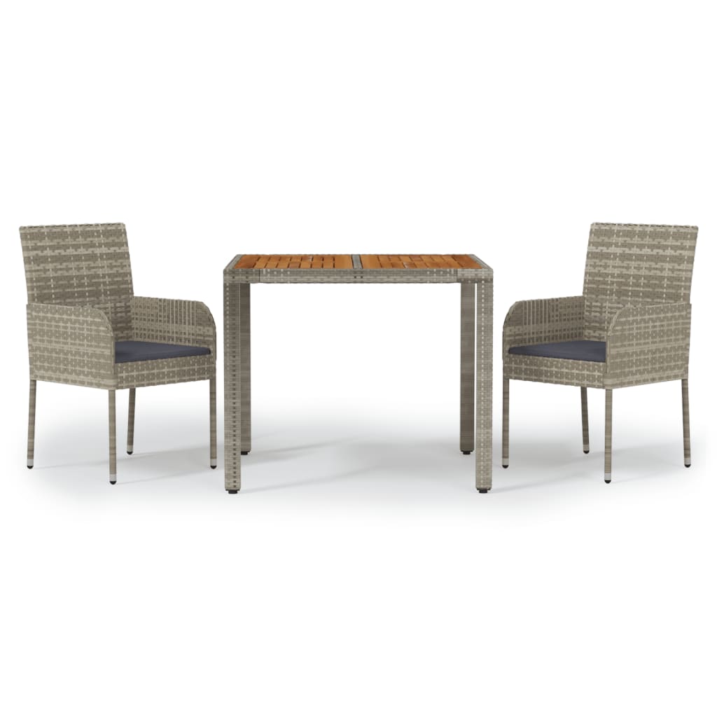 Garden Dining Set Grey PE rattan Standard Modular