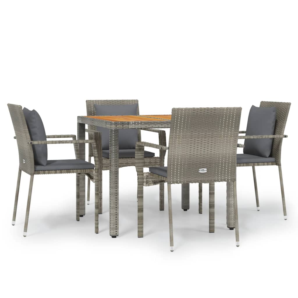Garden Dining Set Grey PE rattan Standard Modular