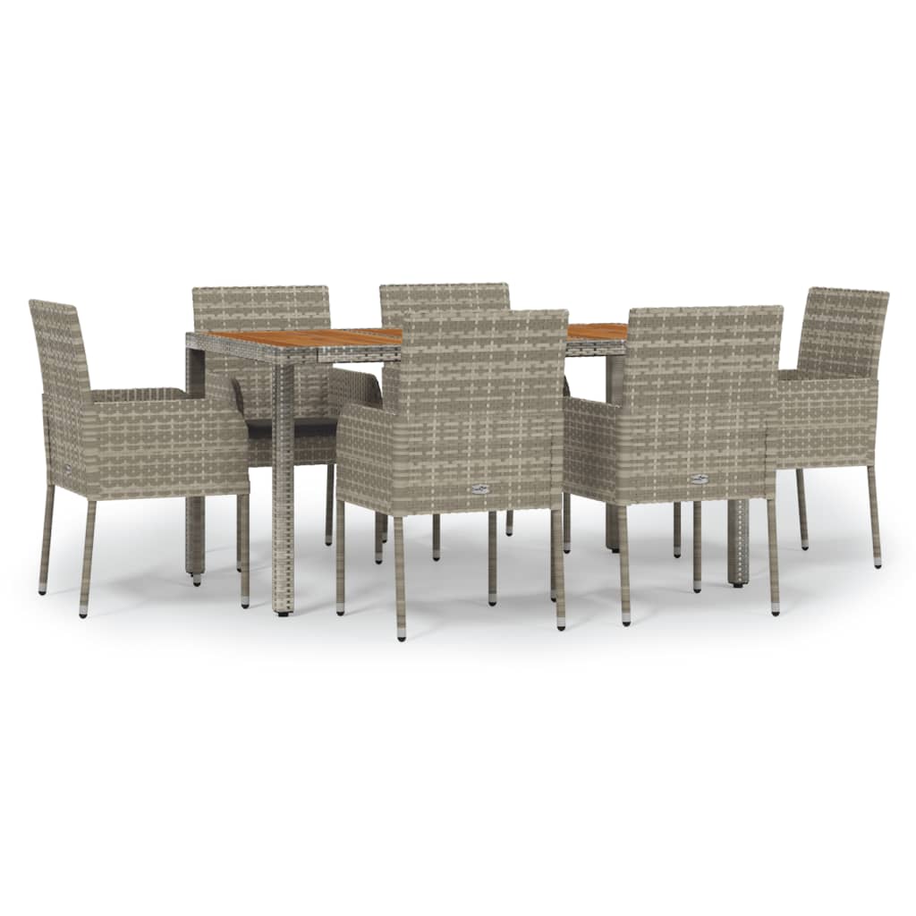 Garden Dining Set Grey PE rattan Suitable for six individuals