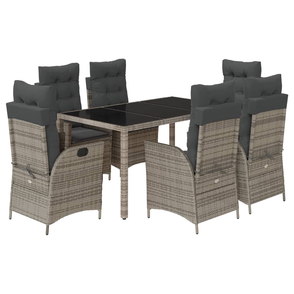 Garden Dining Set Grey Poly Rattan Large Seats Many