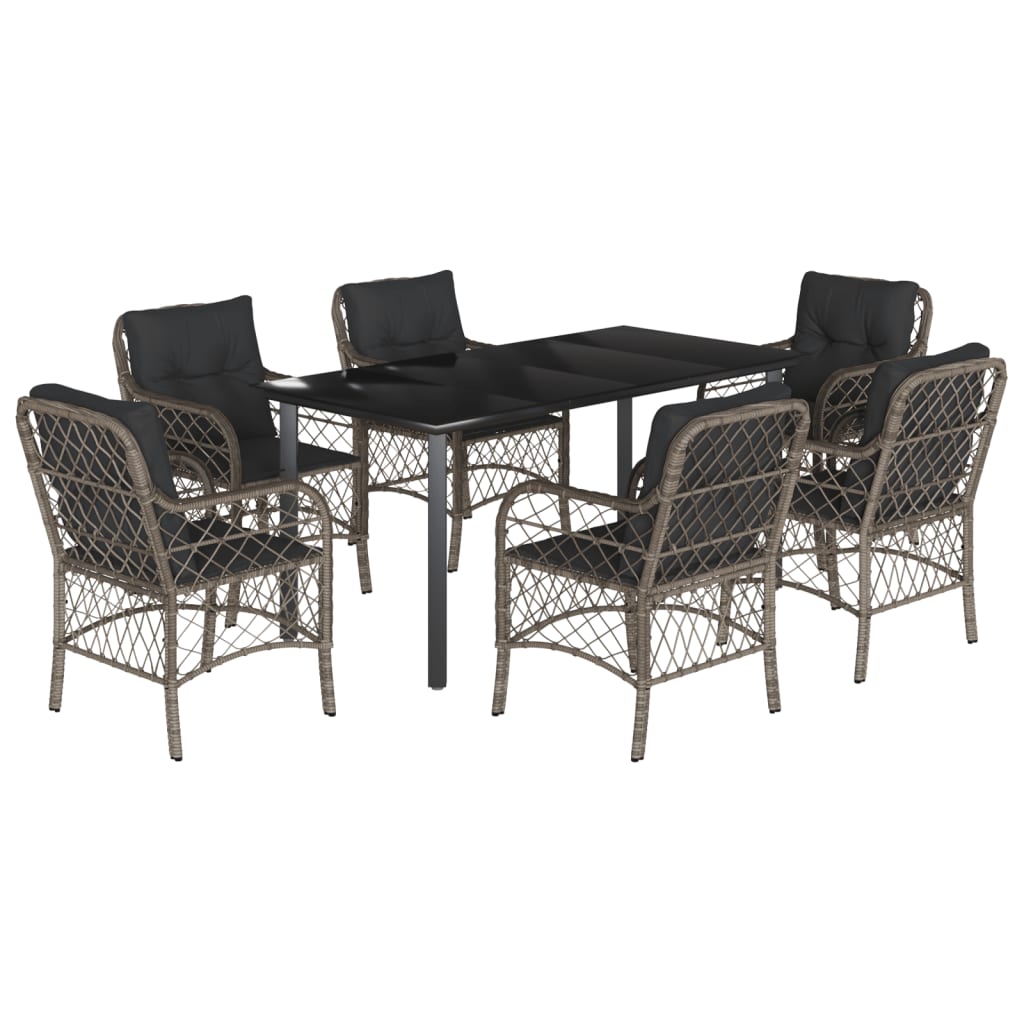 Garden Dining Set Grey Poly Rattan Standard Seats Many