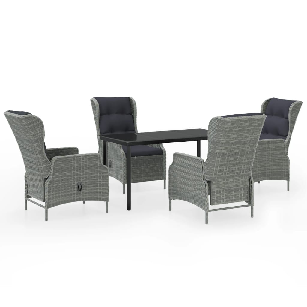 Garden Dining Set Light Grey