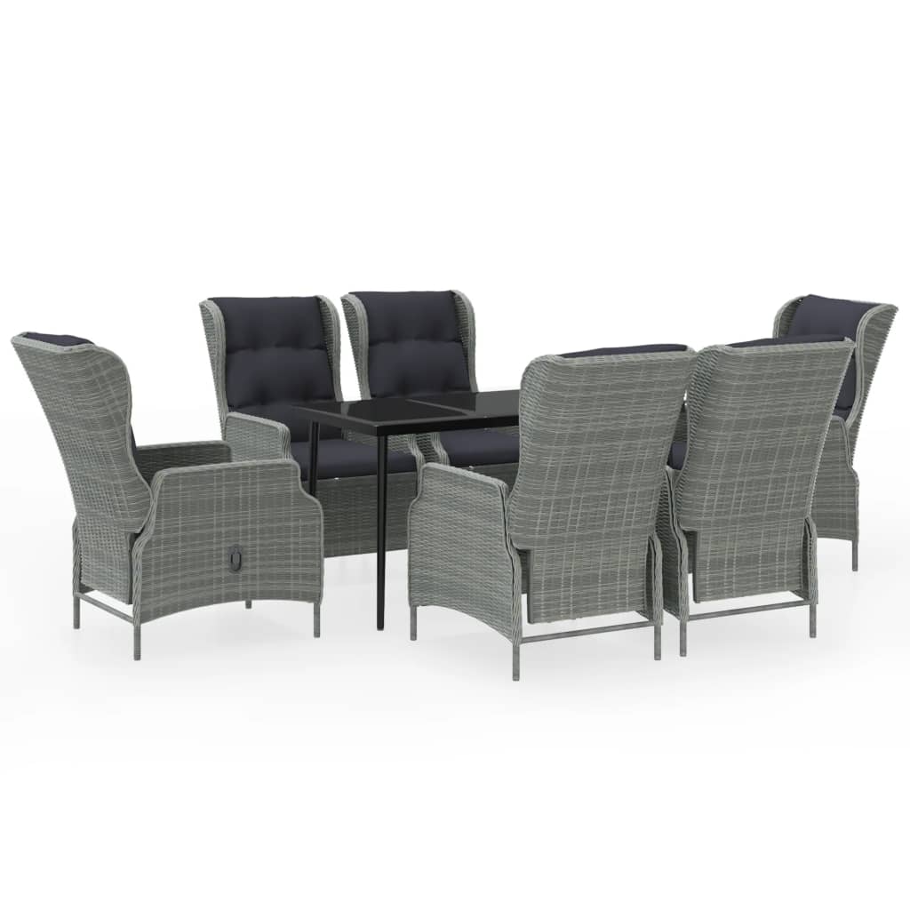 Garden Dining Set Light grey, Black