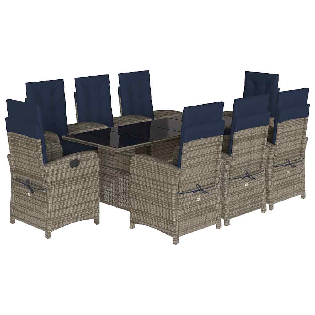 Garden Dining Set Light grey, navy blue