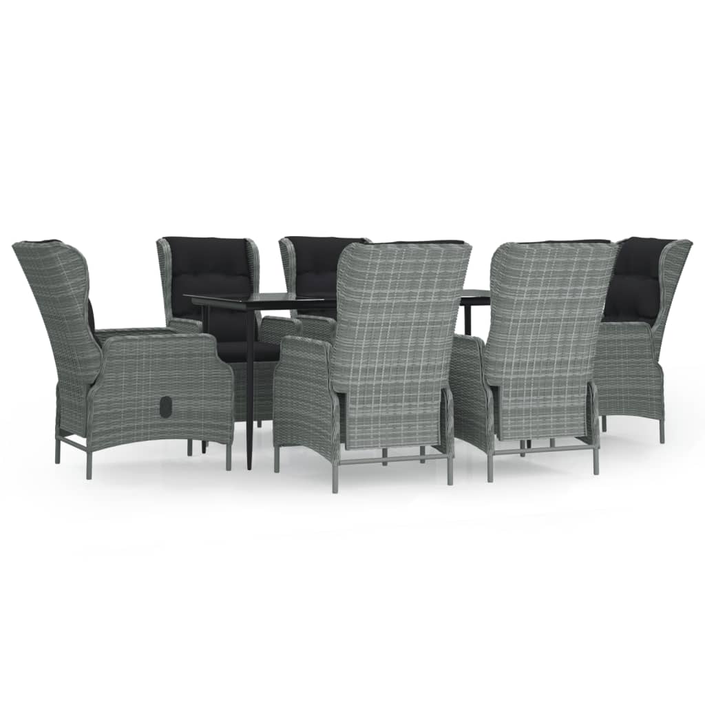 Garden Dining Set Light Grey Poly Rattan Standard for dining