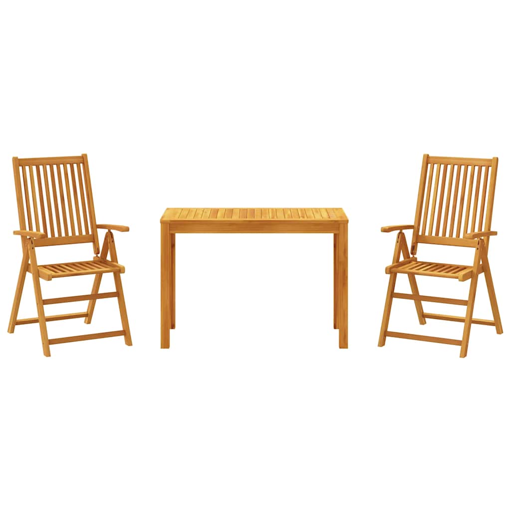Garden Dining Set Natural Brown Solid Acacia wood Medium Foldable