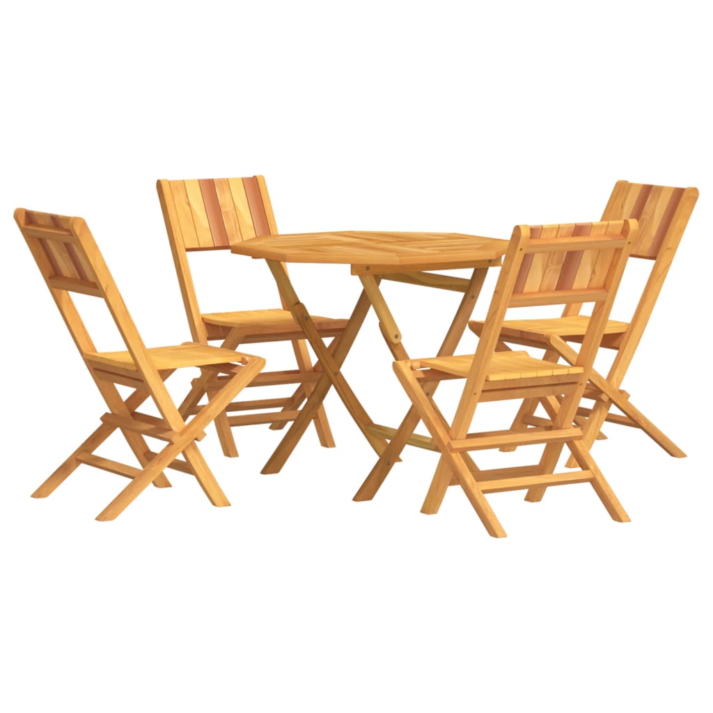 Garden Dining Set Natural Teak Solid Teak wood Medium Foldable
