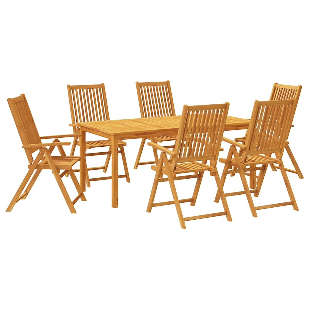Garden Dining Set Natural Wood Solid Acacia wood 6-seater