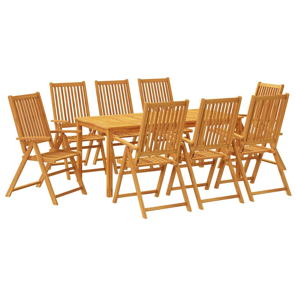 Garden Dining Set Natural Wood Solid Acacia Wood 8-Seater