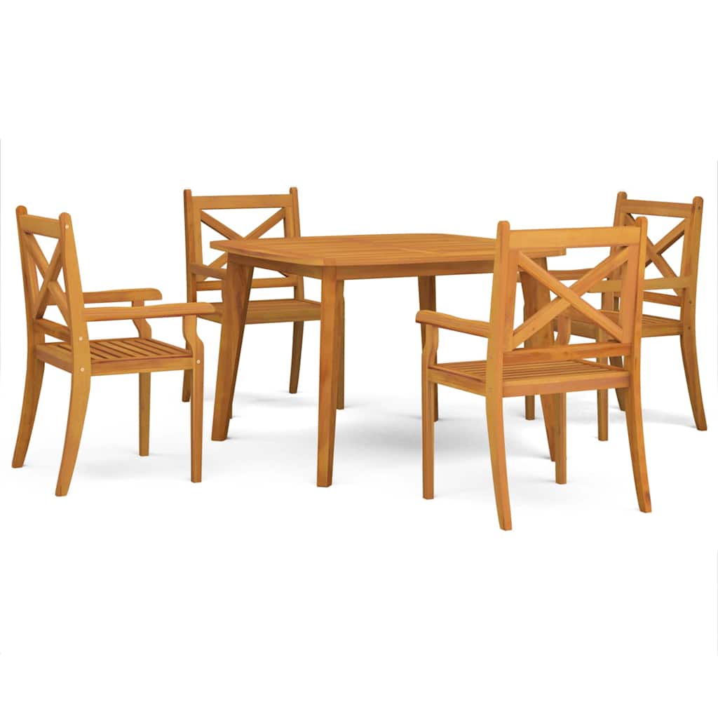 Garden Dining Set Natural wood Solid Acacia wood Medium