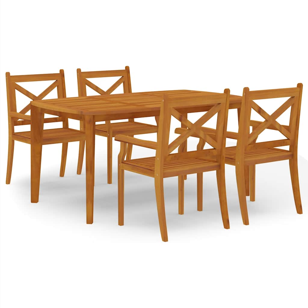 Garden Dining Set Natural wood Solid acacia wood Standard Durable