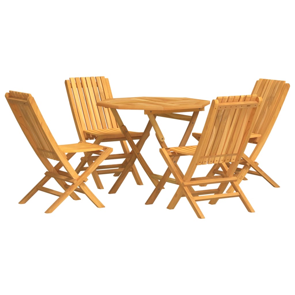 Garden Dining Set Natural Wood Solid teak wood Medium Foldable