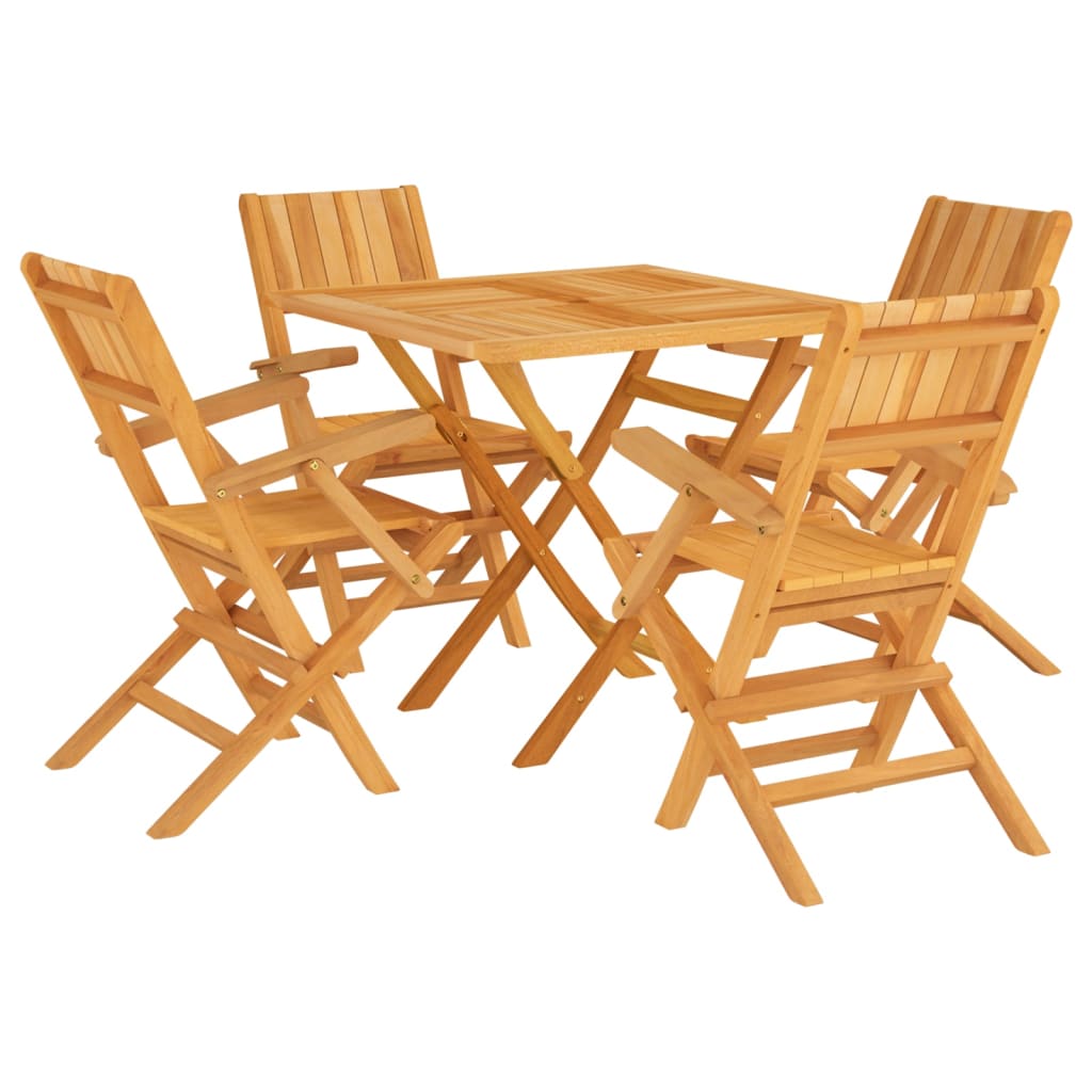 Garden Dining Set Teak Solid teak wood 5 Piece Set Foldable