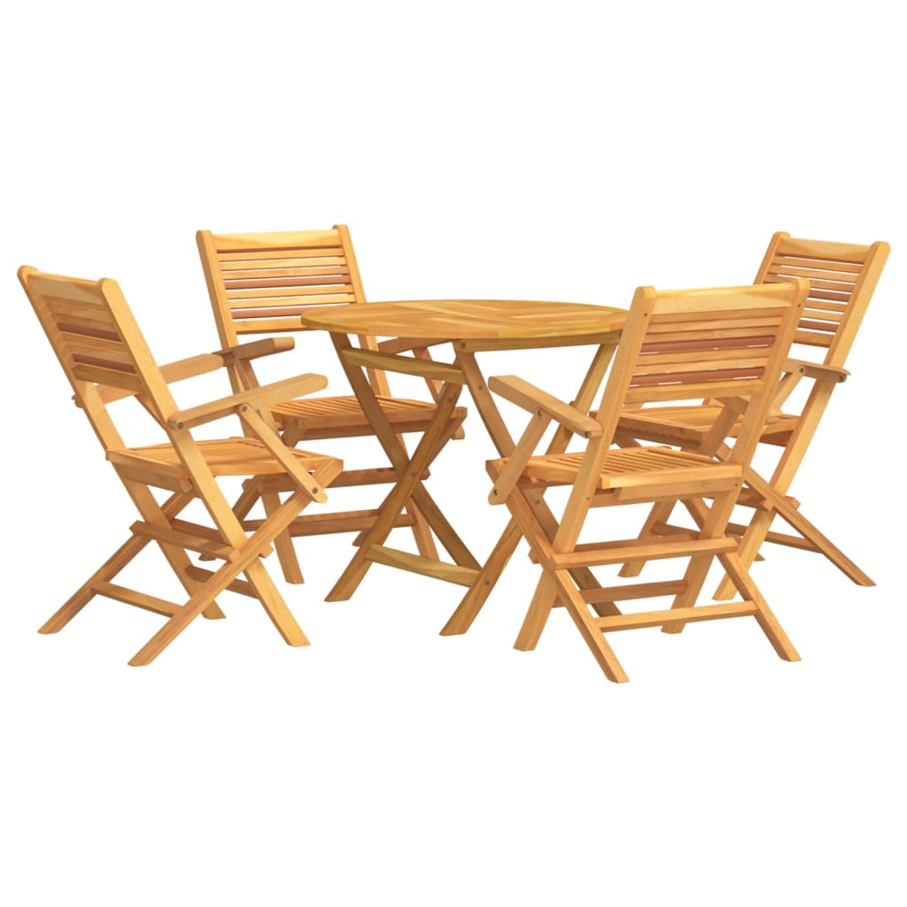 Garden Dining Set Teak Solid Teak Wood Medium Foldable