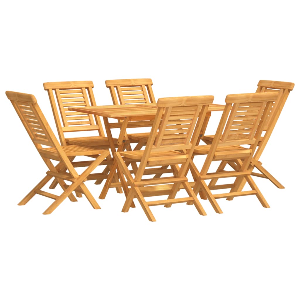 Garden Dining Set Teak Solid teak wood Medium Foldable