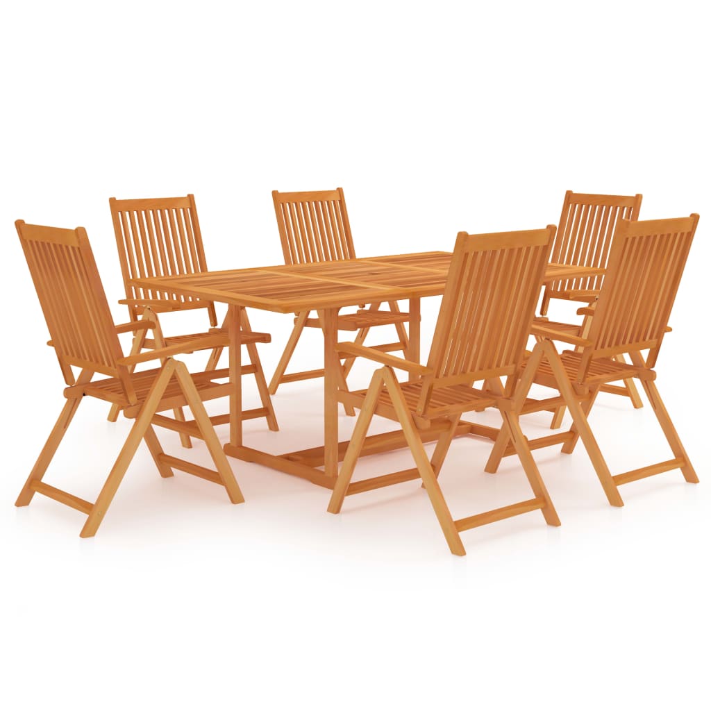 Garden Dining Set Warm brown Fine sanded teak hardwood 7-Piece Set