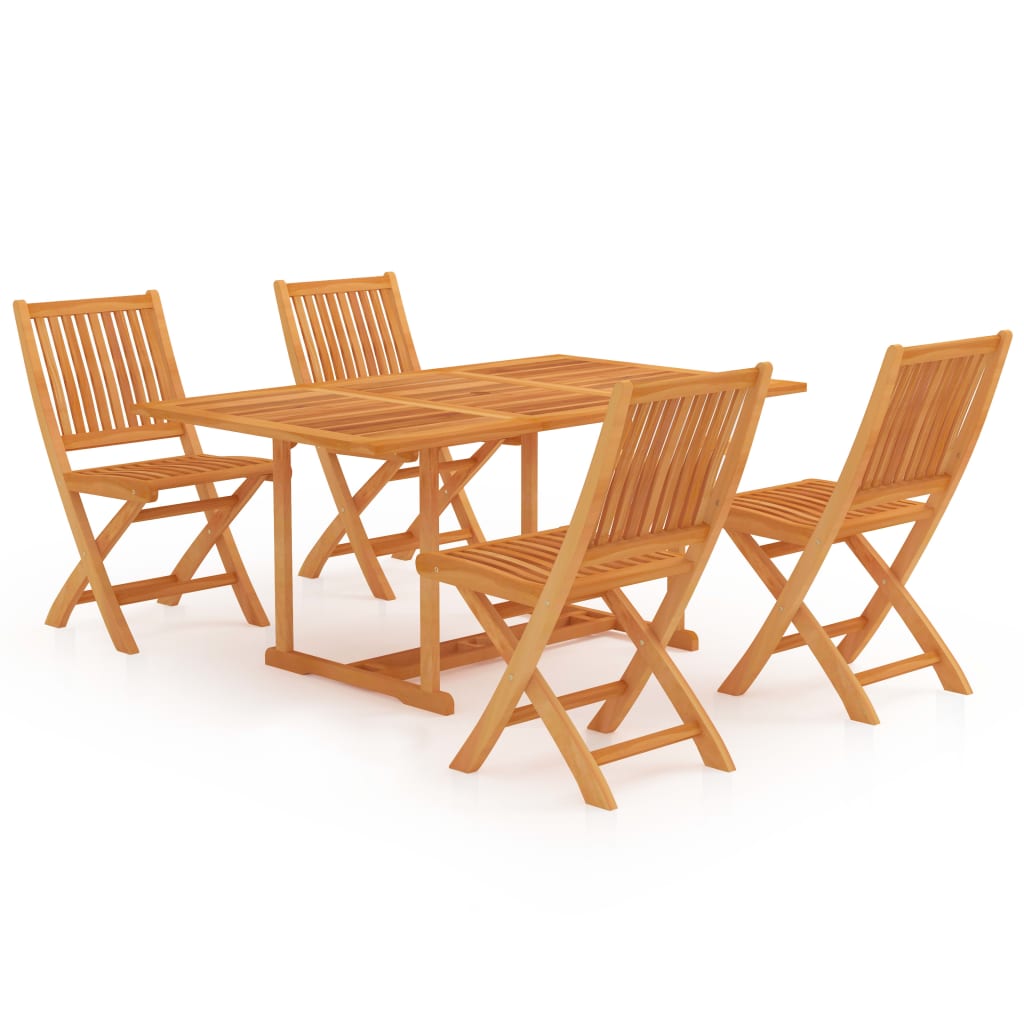 Garden Dining Set Warm Brown Finely sanded teak hardwood
