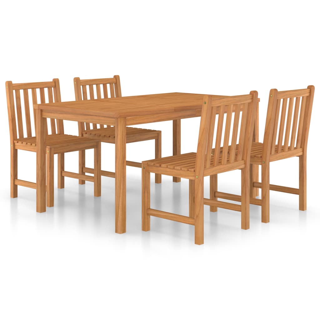 Garden Dining Set Warm Natural Teak Solid Teak Wood Durable