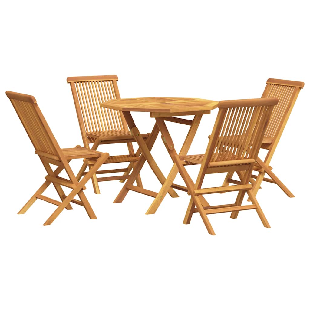 Garden Dining Set Warm Teak Brown Teak wood 33.5 x 33.5 x 29.9 in