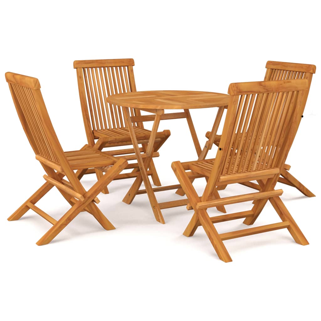 Garden Dining Set Warm Teak Solid Teak Wood Medium Foldable