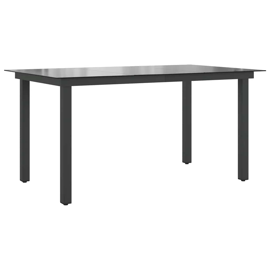 Garden Dining Table Black Aluminum Medium Durable