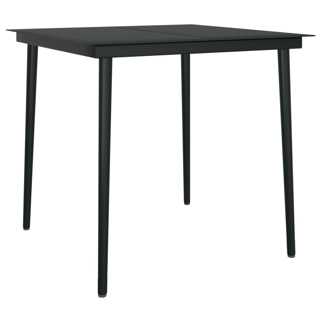 Garden Dining Table Black Powder-coated steel, glass