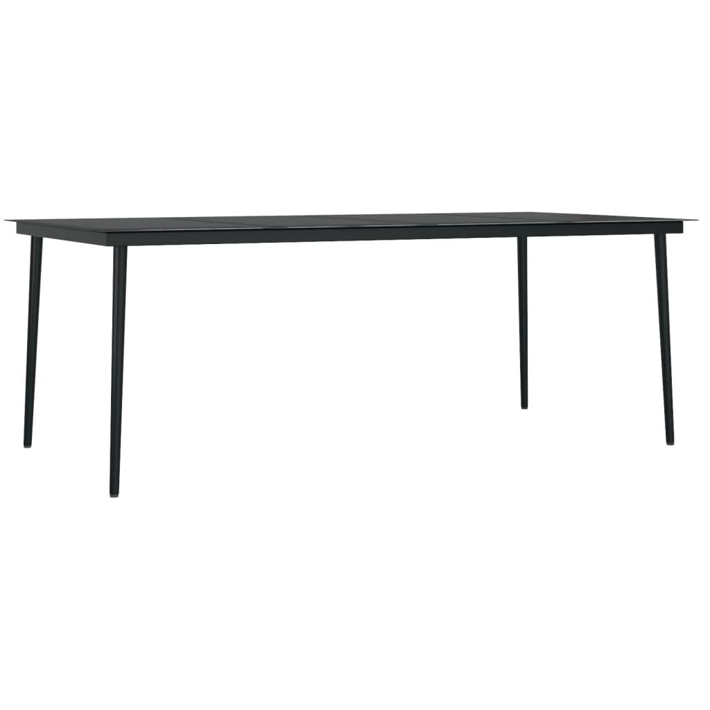 Garden Dining Table Black Powder-coated steel, glass